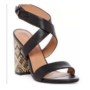 Bettye Muller Black and Beige Patterned Heels